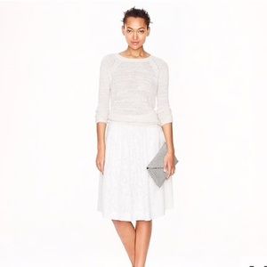 J. Crew white burn out line skirt NWT